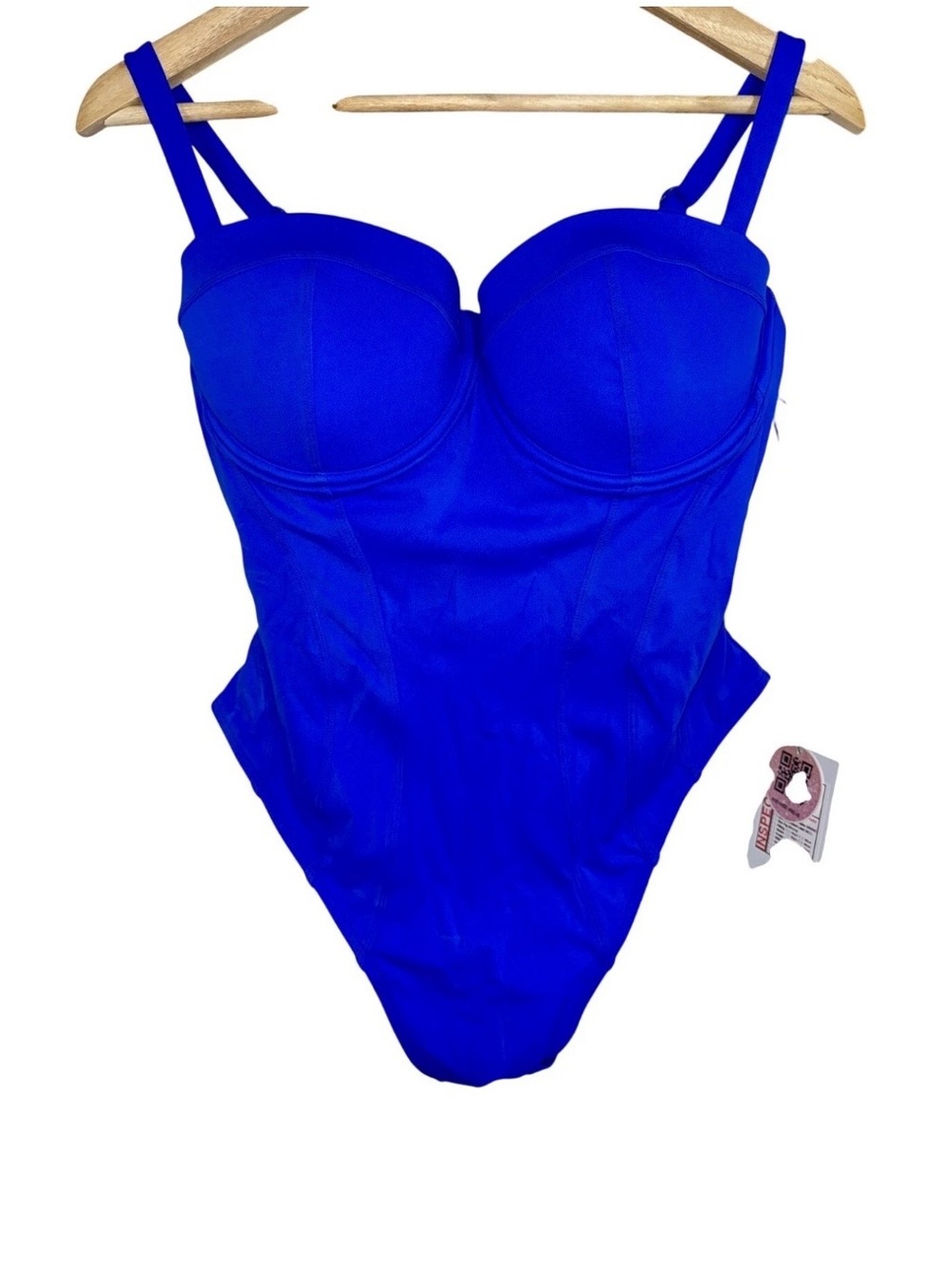 NWT TA3 Hi Cut Pushy Sapphire Lace Up One Piece Swimsuit Women Size L Short D/DD